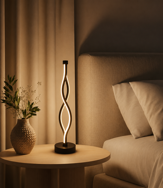 WaveGlow — Sculptural Infinity LED Table Lamp