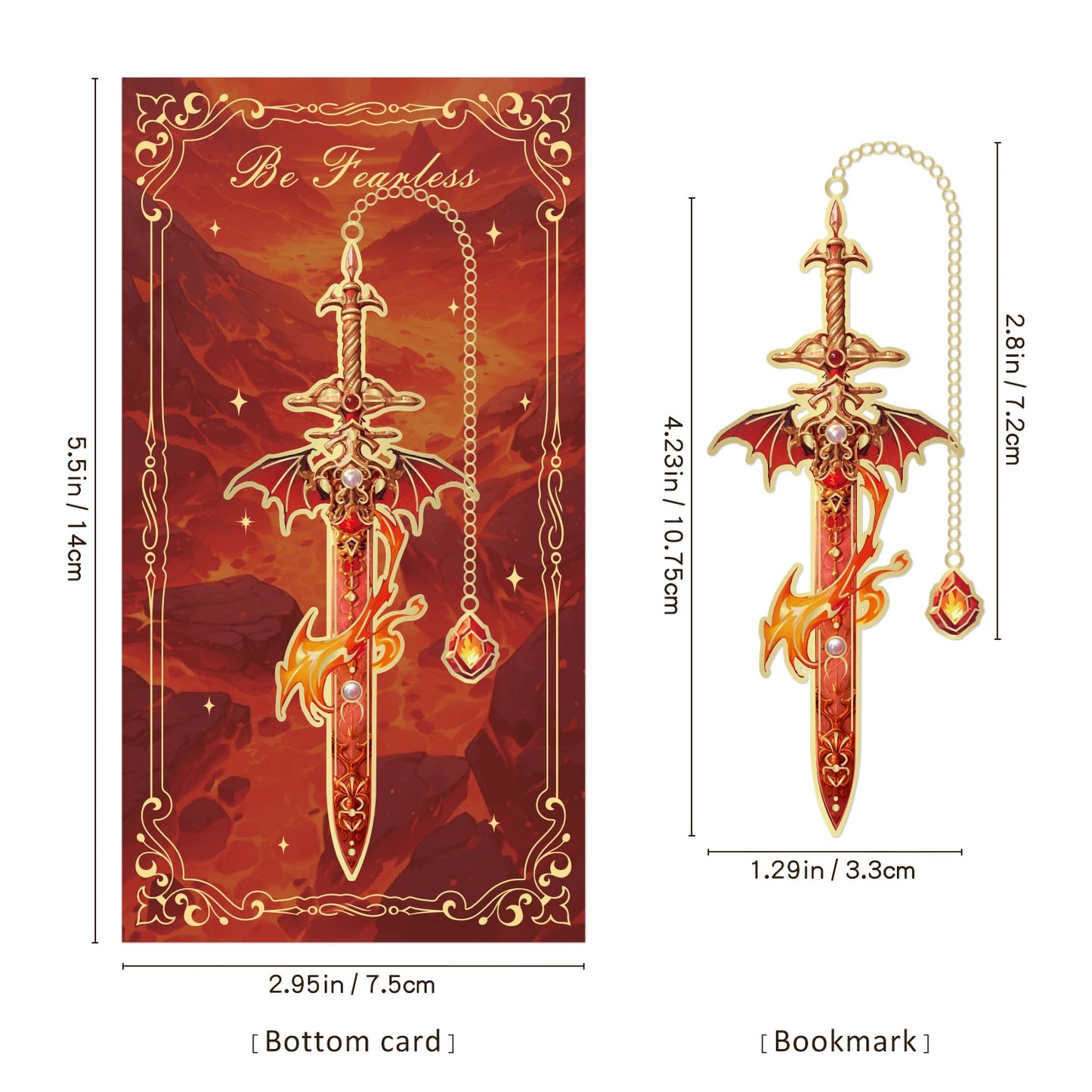 Fantasy Sword Bookmark Set — 4 Metal Bookmarks for Readers