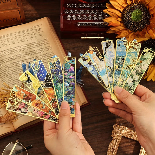 ArtMark Van Gogh Irises — Brass Metal Bookmark