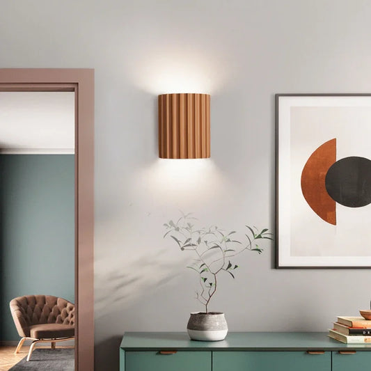 FluteGlow — Fluted Resin Decorative Wall Sconce