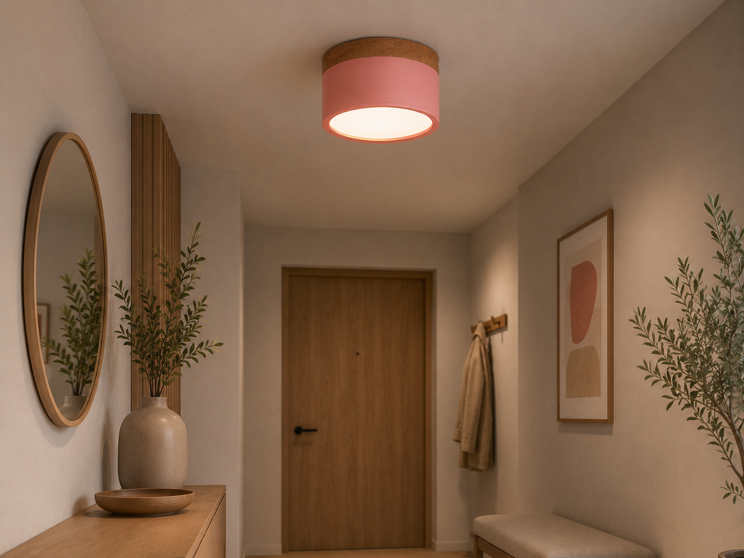 CanopyGlow — Nordic Wood-Accent LED Ceiling Spot