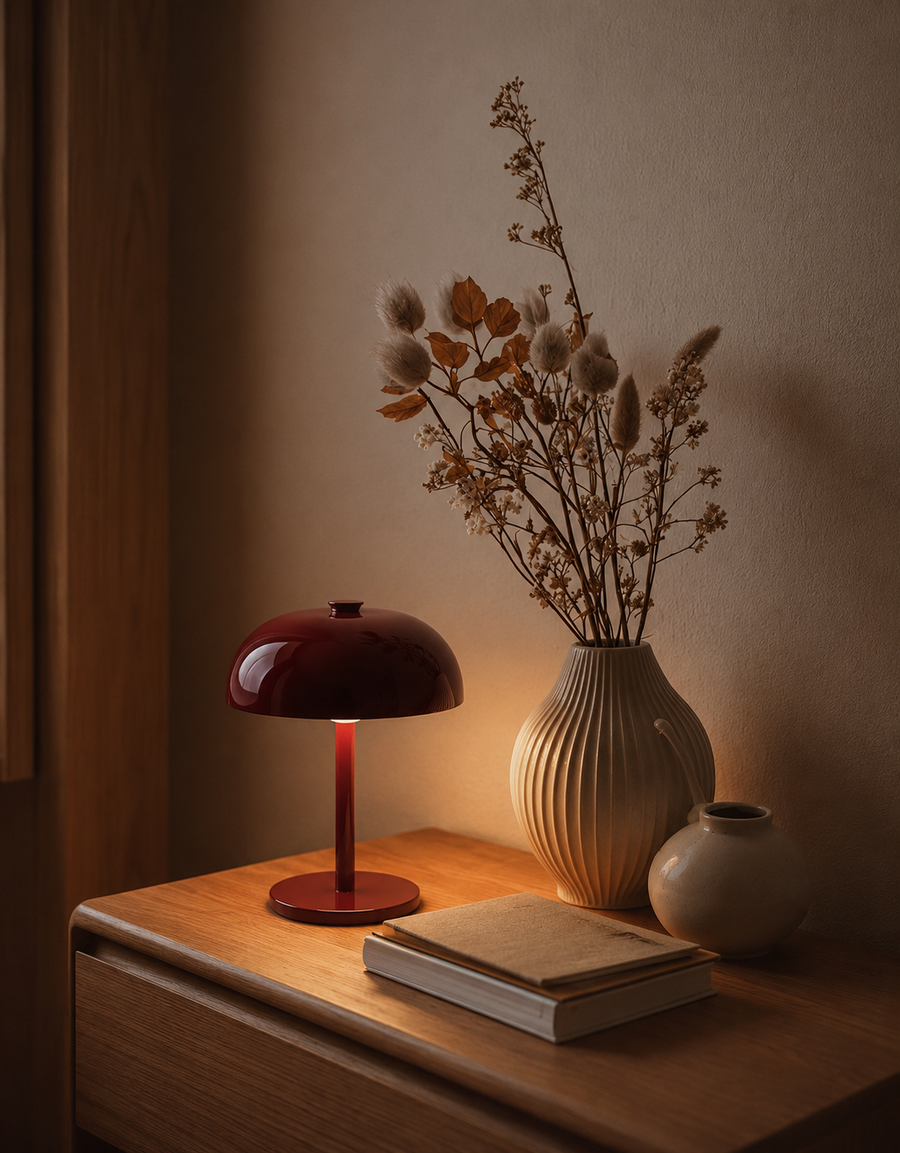 DomeGlow — Rechargeable Touch Reading Lamp with Marble Base