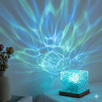 WaveGlow RGB Ocean Wave Projector Lamp — 16 Colors, Rotating, Rechargeable, Remote, USB-C