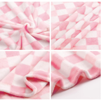Pastel Pink Plaid Throw Blanket