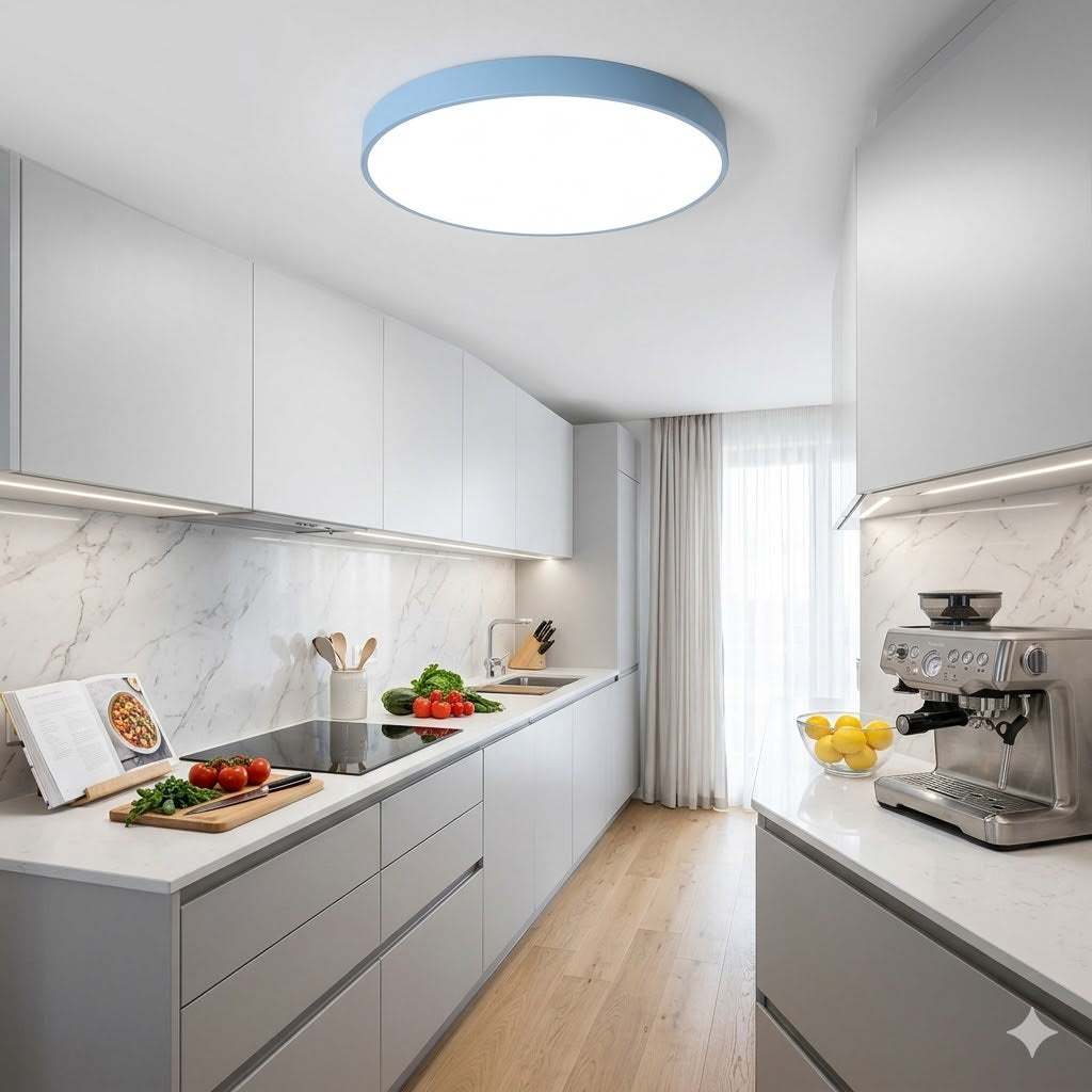 SlimGlow Ultra-Thin LED Ceiling Light — Flush Mount, 3 Colors, Multiple Sizes & Finishes