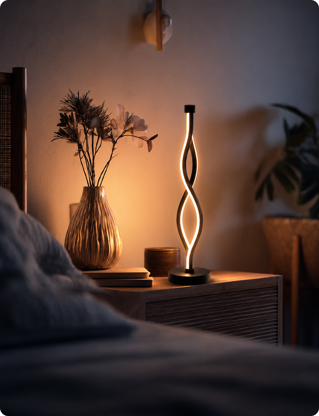 WaveGlow — Sculptural Infinity LED Table Lamp