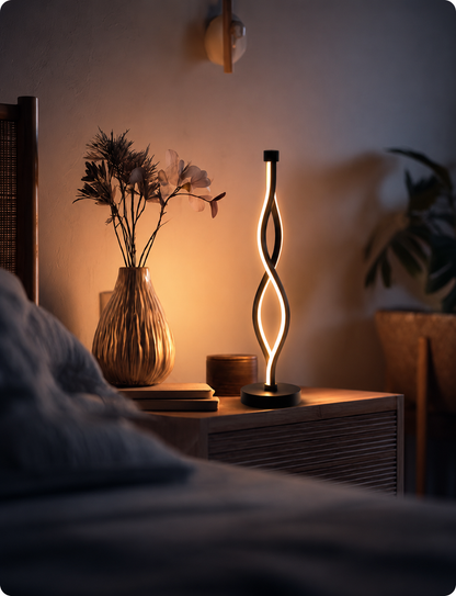 WaveGlow — Sculptural Infinity LED Table Lamp