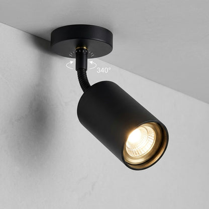 SpotTrack GU10 Wall & Track Spotlight — 340° Rotatable, 7W LED, Black Gold White, Hardwired