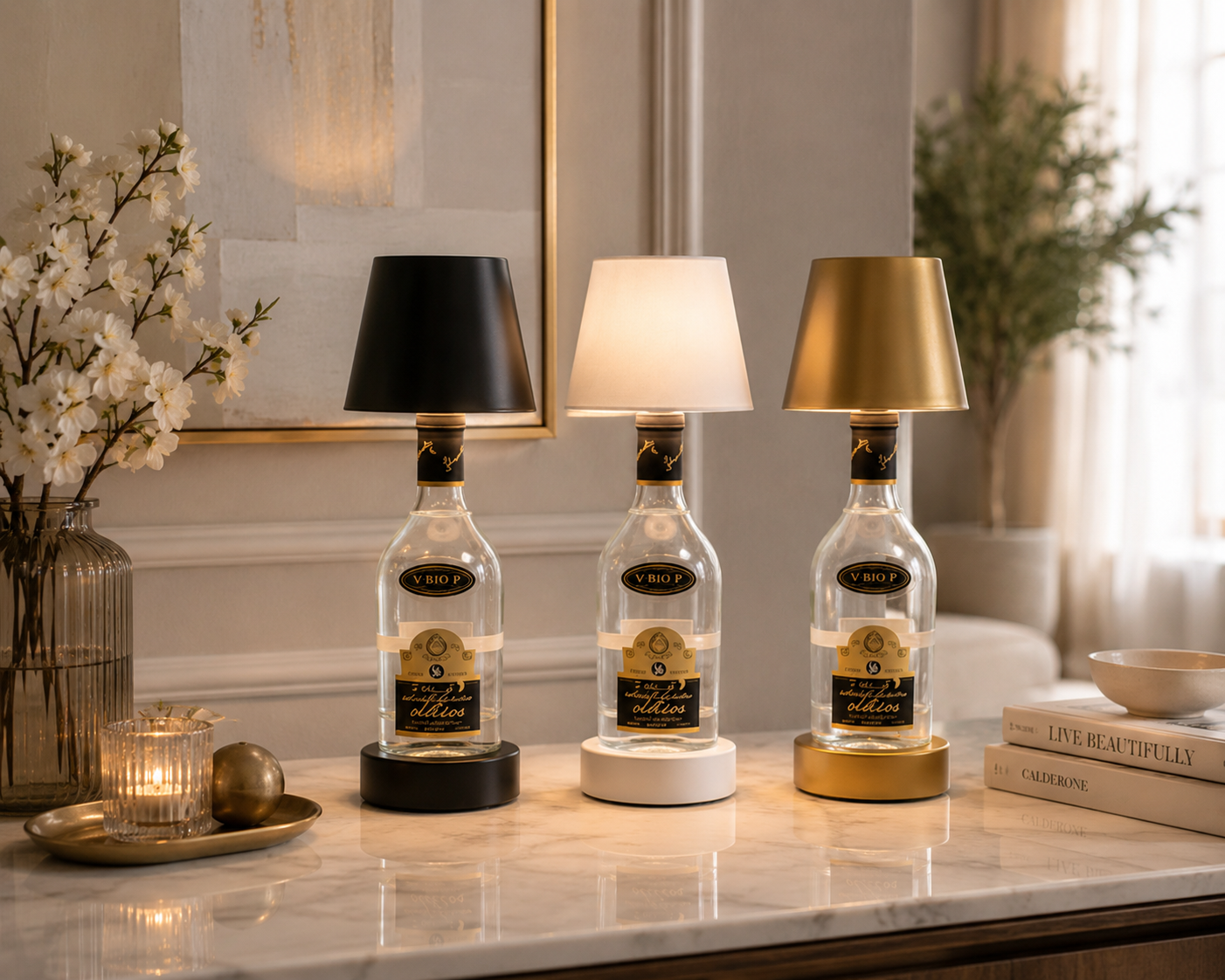 BottleGlow — Cordless Rechargeable Bottle Table Lamp