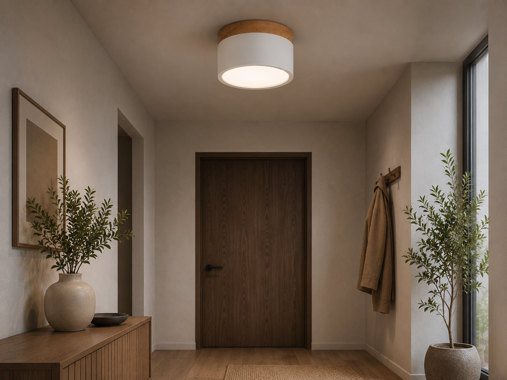 CanopyGlow — Nordic Wood-Accent LED Ceiling Spot