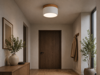 CanopyGlow — Nordic Wood-Accent LED Ceiling Spot