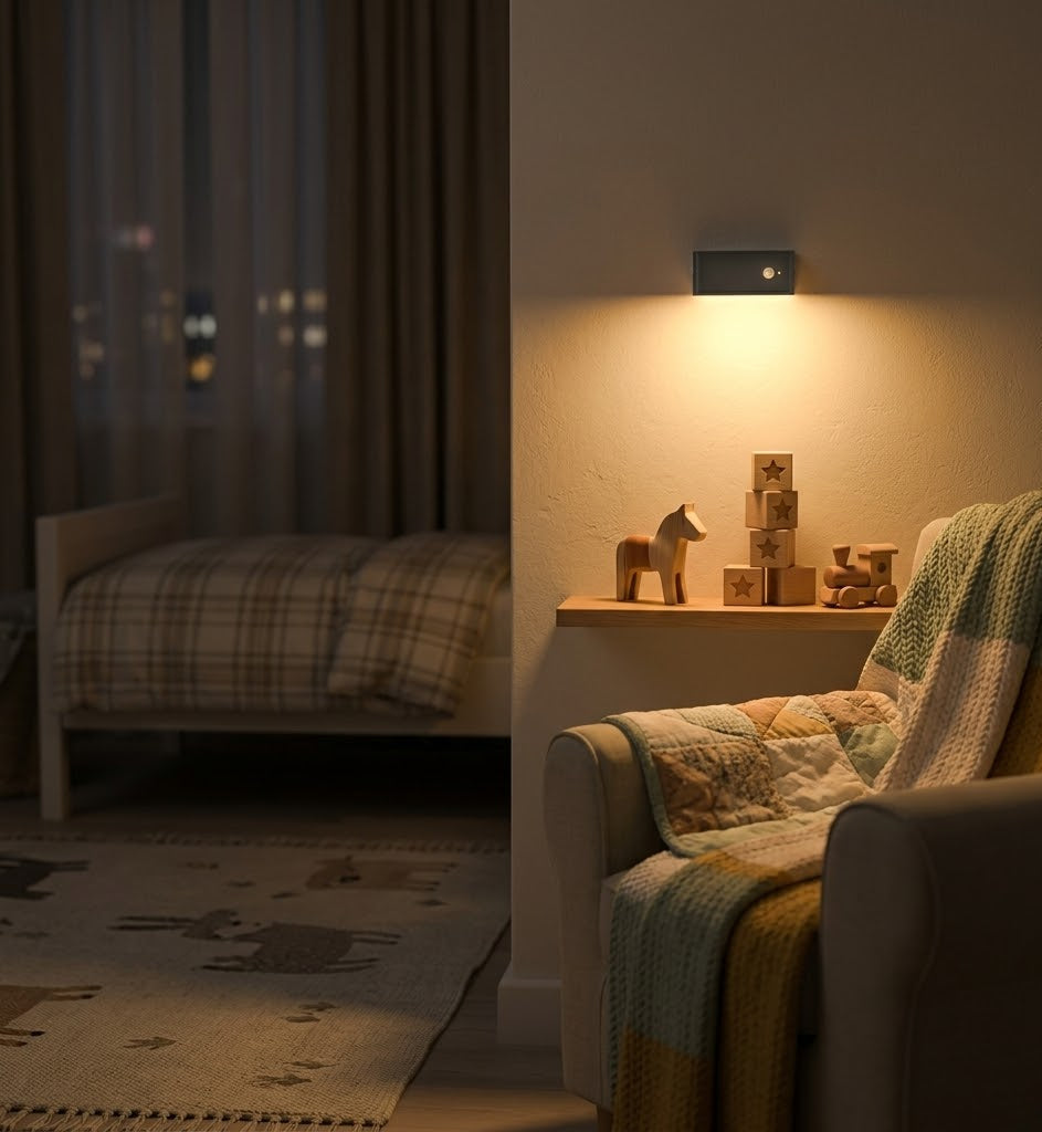 WarmSense Motion Sensor Night Light — Warm White 2700K, Rechargeable, Magnetic Mount, USB-C