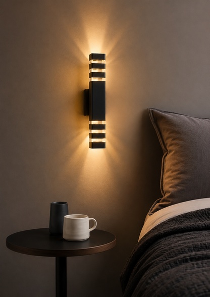 TowerGlow — Outdoor Ribbed LED Wall Sconce