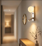 MoonSpot Wall Sconce — LED Reading & Ambient Light, Hardwired, Knob Switch, Bedroom Bedside