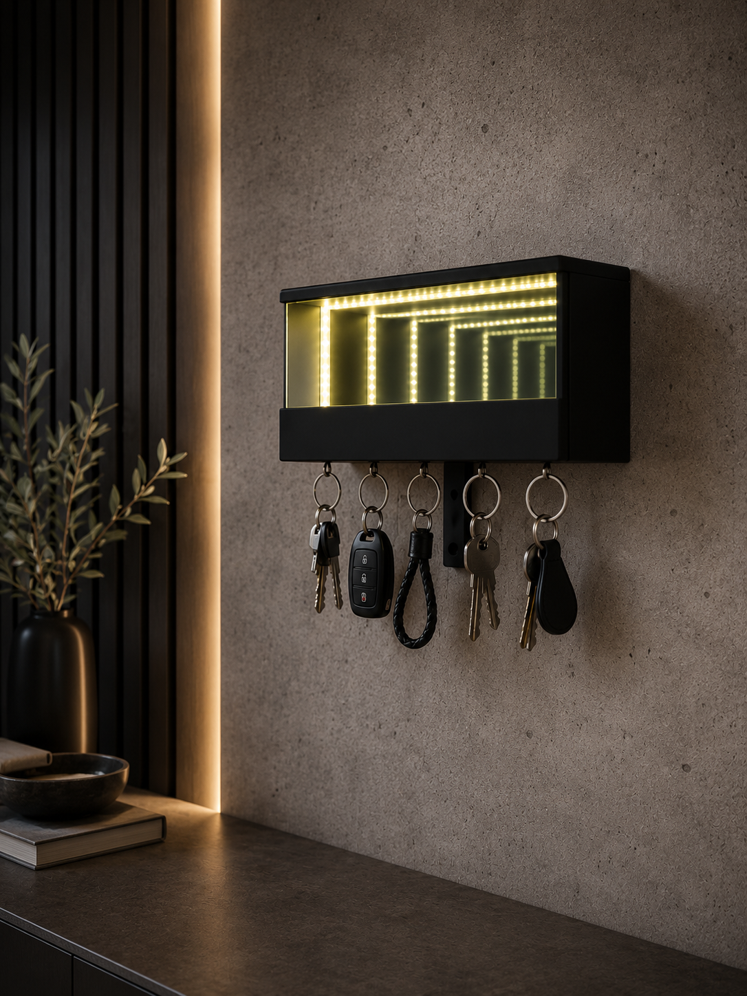 KeyPortal — Infinity Mirror LED Key Holder