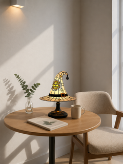 WitchHat Stained Glass Lamp — Mystical Tiffany-Style Decor
