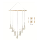 Macramé Photo Display Wall Hanging with 10 Clips