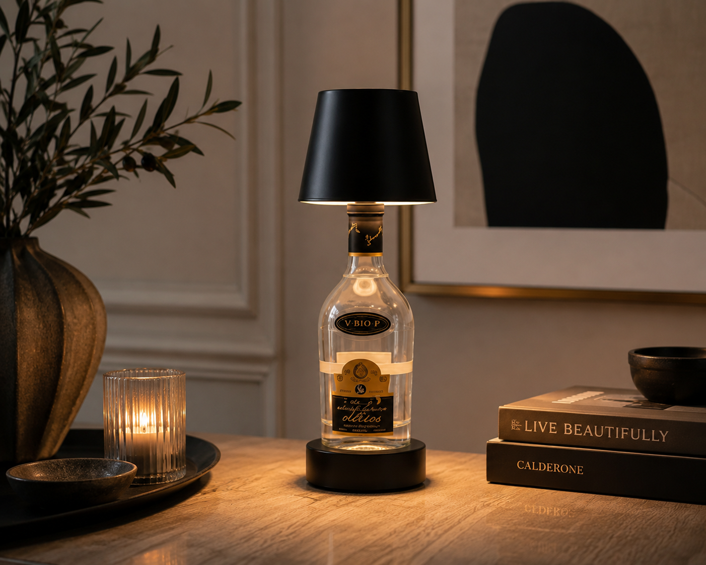 BottleGlow — Cordless Rechargeable Bottle Table Lamp