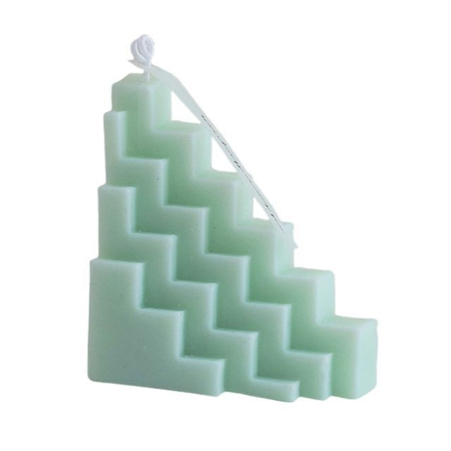 Green Geometric Candle