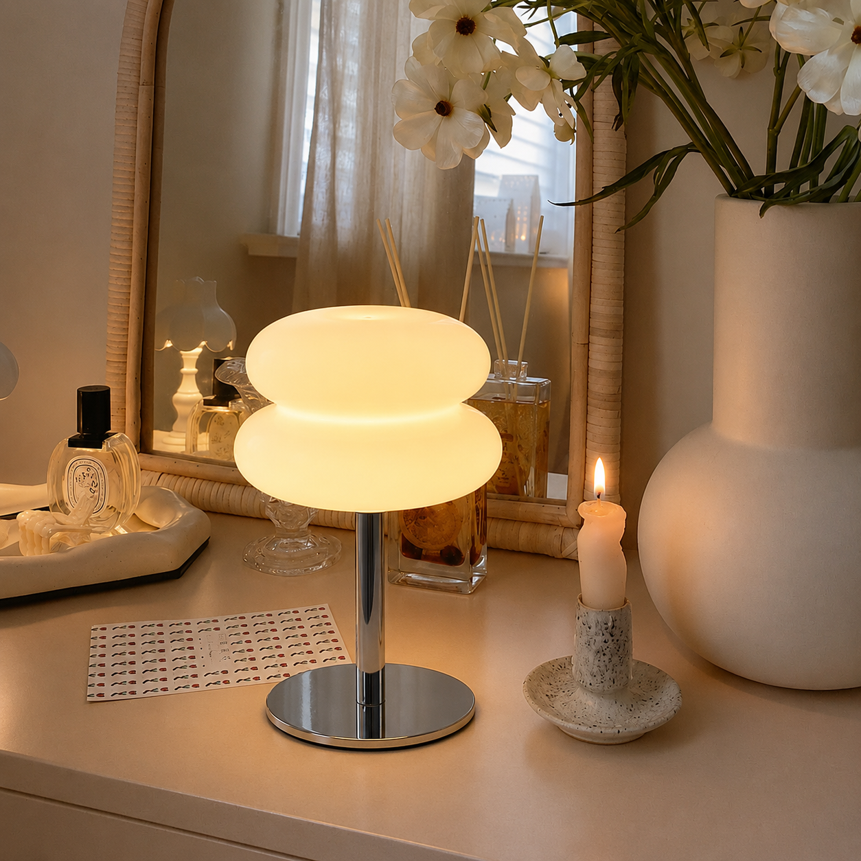 MacaronGlow — Stacked Opal Glass Table Lamp