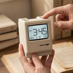 PixelGlow Retro Desk Clock — Vintage Computer Alarm with Ambient Light & 60-Day Battery
