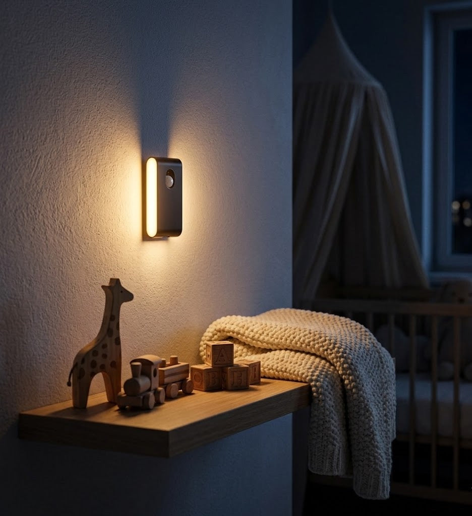 WarmSense Motion Sensor Night Light — Warm White 2700K, Rechargeable, Magnetic Mount, USB-C