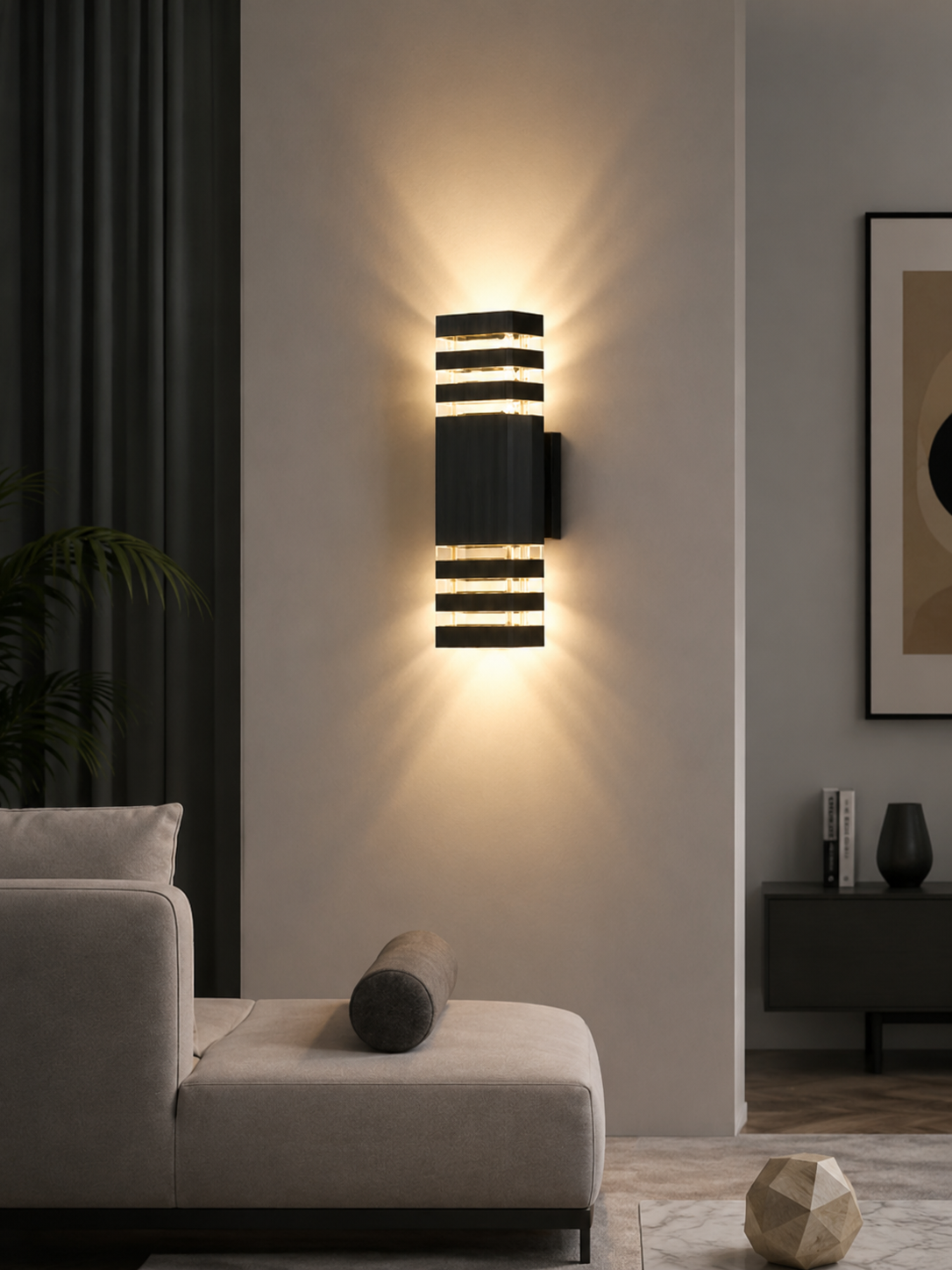 TowerGlow — Outdoor Ribbed LED Wall Sconce