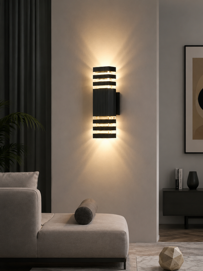 TowerGlow — Outdoor Ribbed LED Wall Sconce