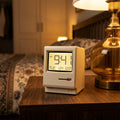 PixelGlow Retro Desk Clock — Vintage Computer Alarm with Ambient Light & 60-Day Battery
