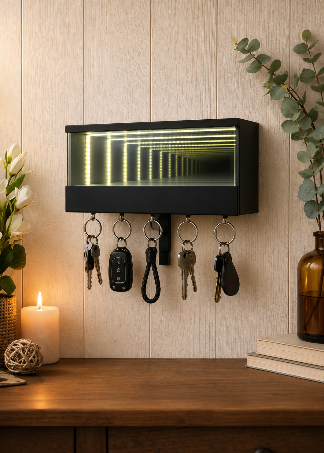 KeyPortal — Infinity Mirror LED Key Holder