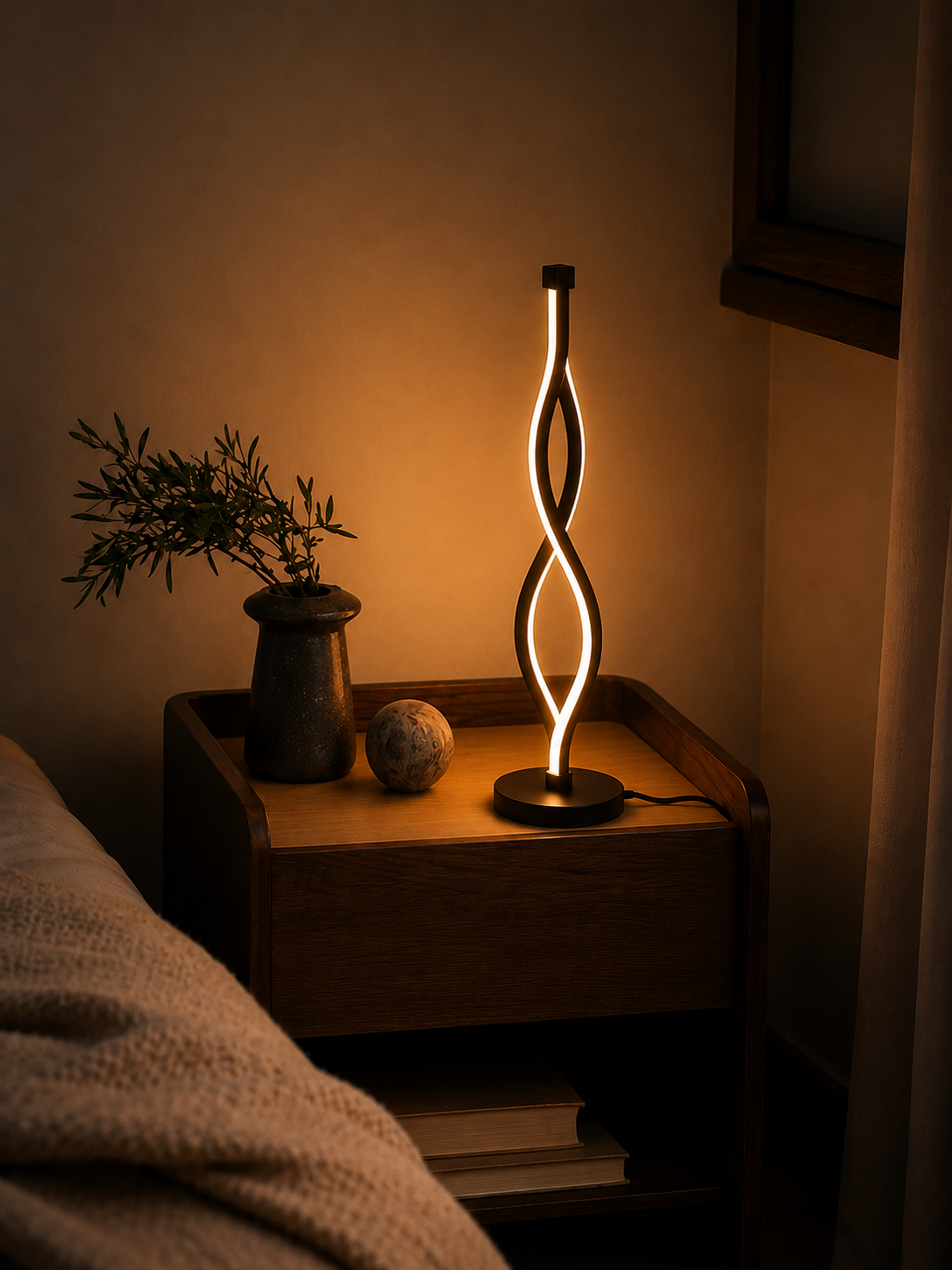 WaveGlow — Sculptural Infinity LED Table Lamp
