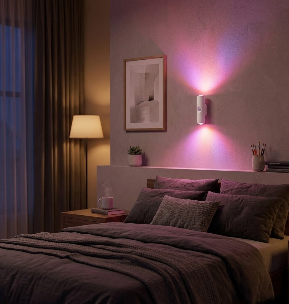 SpotGlow Motion Sensor Night Light — RGB 7 Color + White, Rechargeable, Magnetic, USB-C