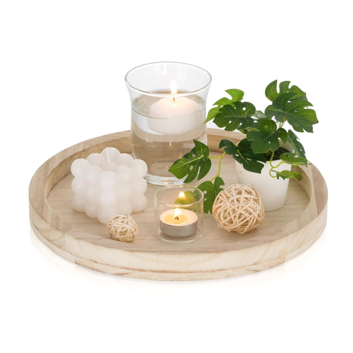 Rustic Round Decorative Tray
