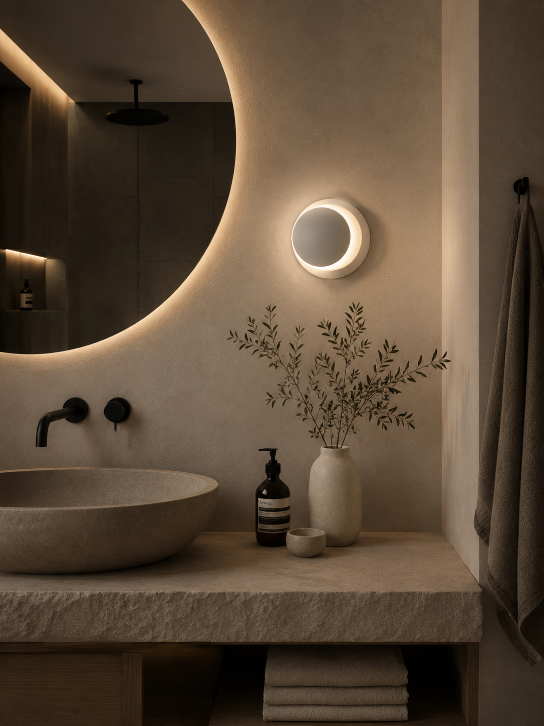 LunaGlow — Rotating Dome LED Wall Sconce