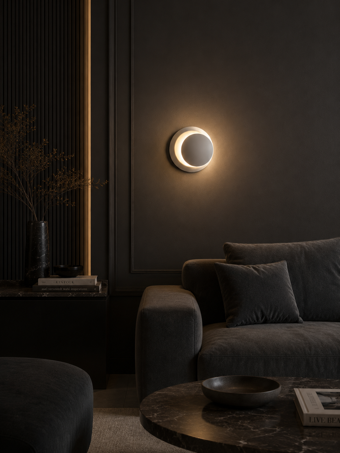 LunaGlow — Rotating Dome LED Wall Sconce