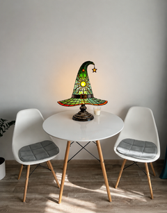 WitchHat Stained Glass Lamp — Mystical Tiffany-Style Decor