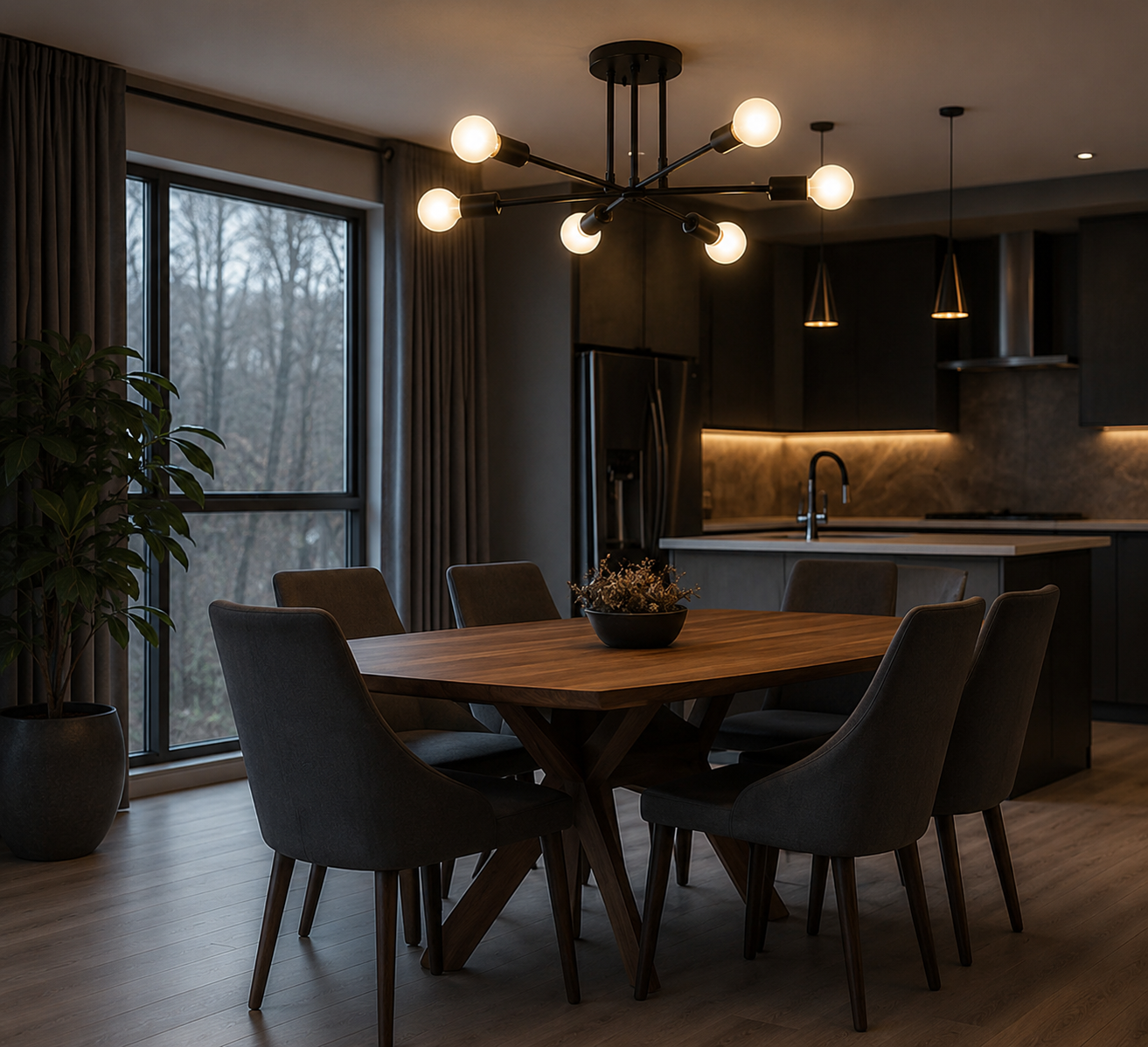 OrbitGlow — Mid-Century Sputnik Ceiling Light