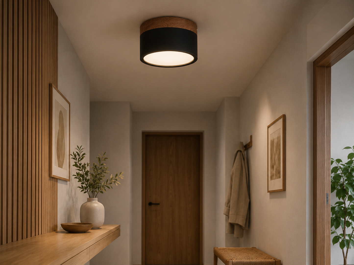CanopyGlow — Nordic Wood-Accent LED Ceiling Spot
