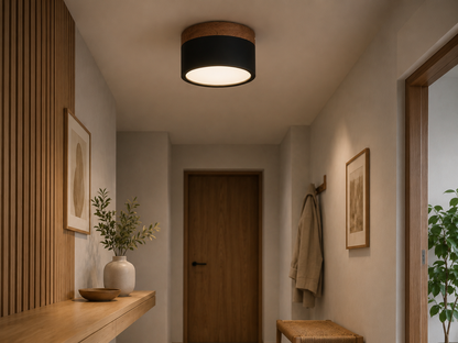 CanopyGlow — Nordic Wood-Accent LED Ceiling Spot