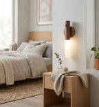 WoodGlow Motion Sensor Wall Light — Rechargeable, Magnetic, Dimmable Warm White, Wood Look