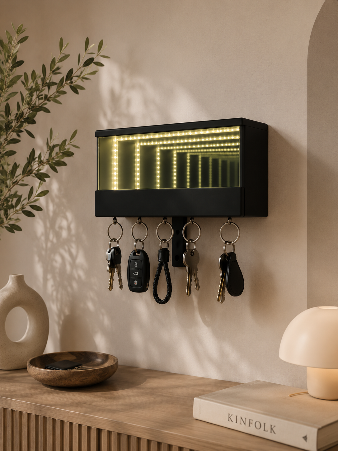 KeyPortal — Infinity Mirror LED Key Holder