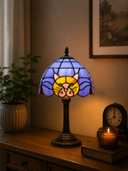 TiffanyCat Stained Glass Table Lamp — Vintage Cat Decor