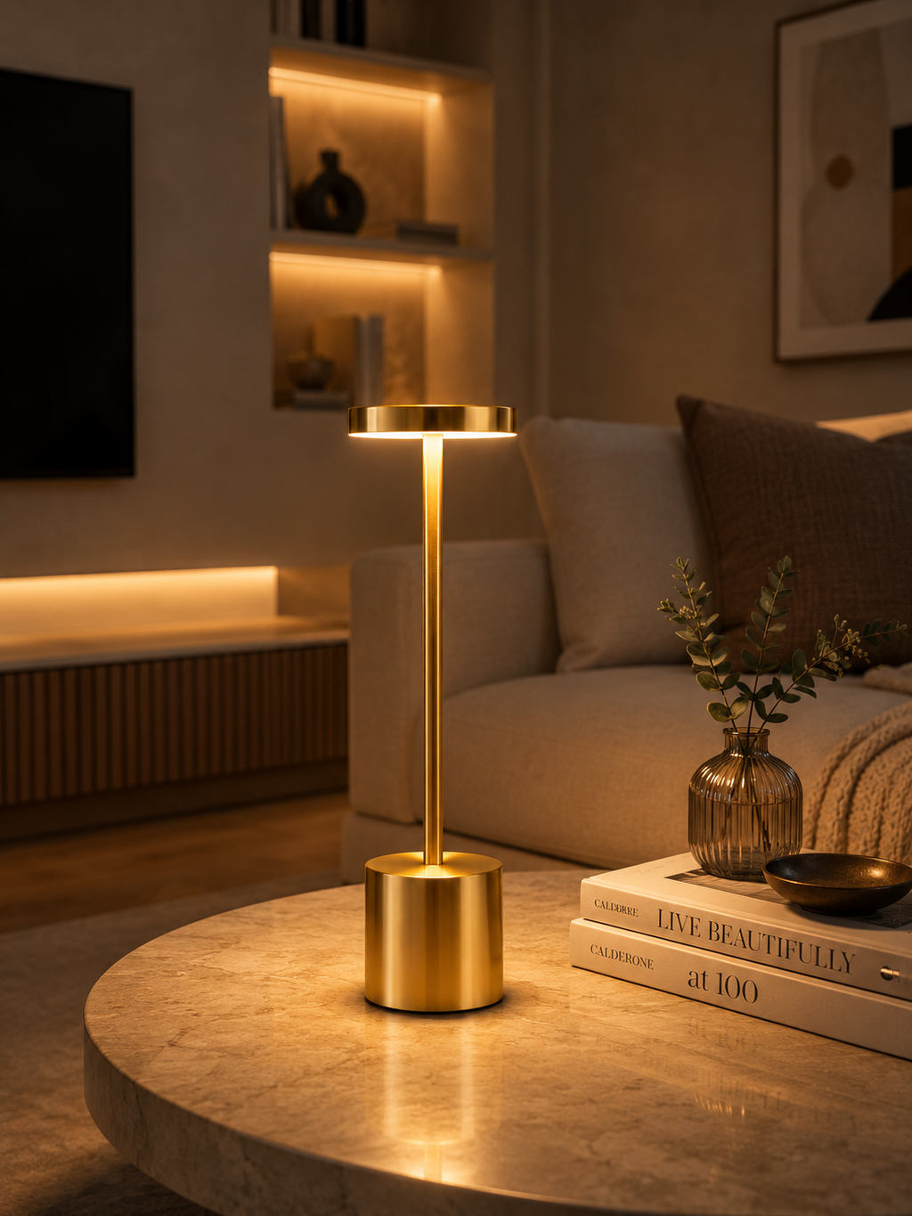 PillarGlow — Cordless LED Table Lamp with Touch Dimmer