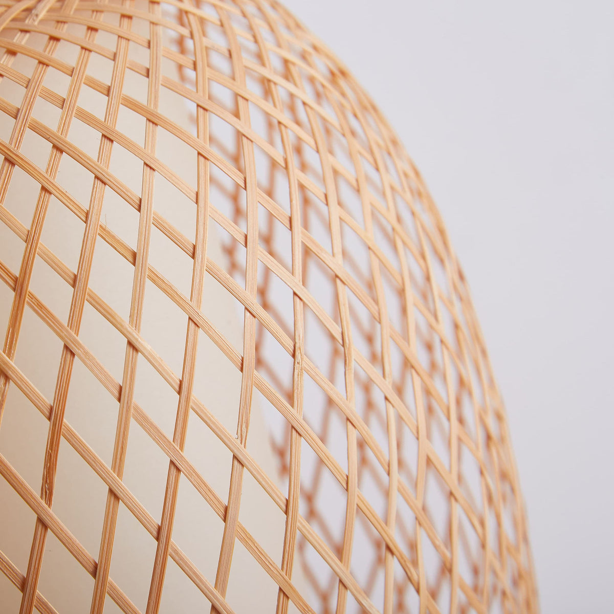 Hand - Woven Bamboo Cordless Table Lamp with Rechargeable Battery