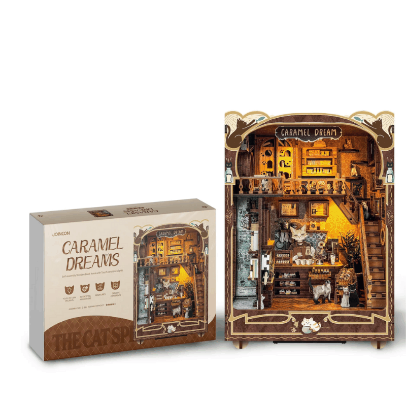 Caramel Dreams Cat Cafe DIY Book Nook Kit