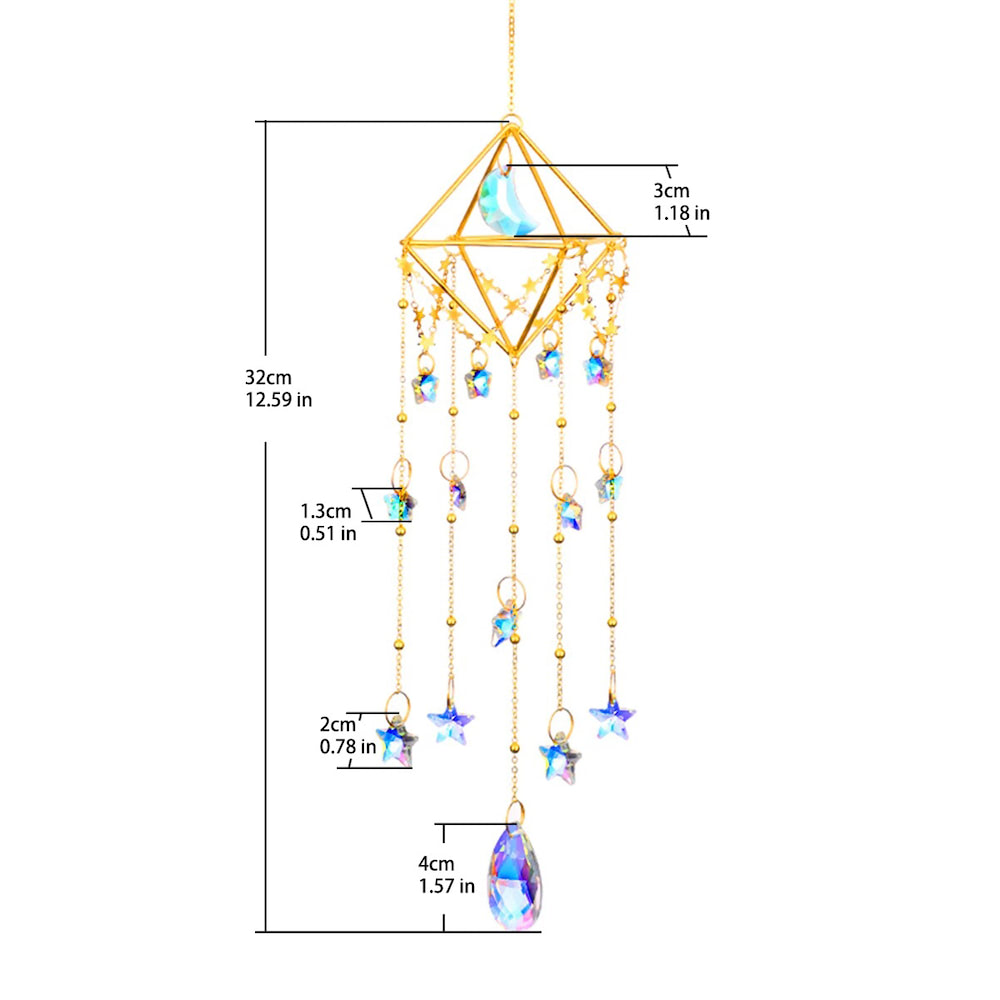 Stars & Moon Crystal Suncatcher