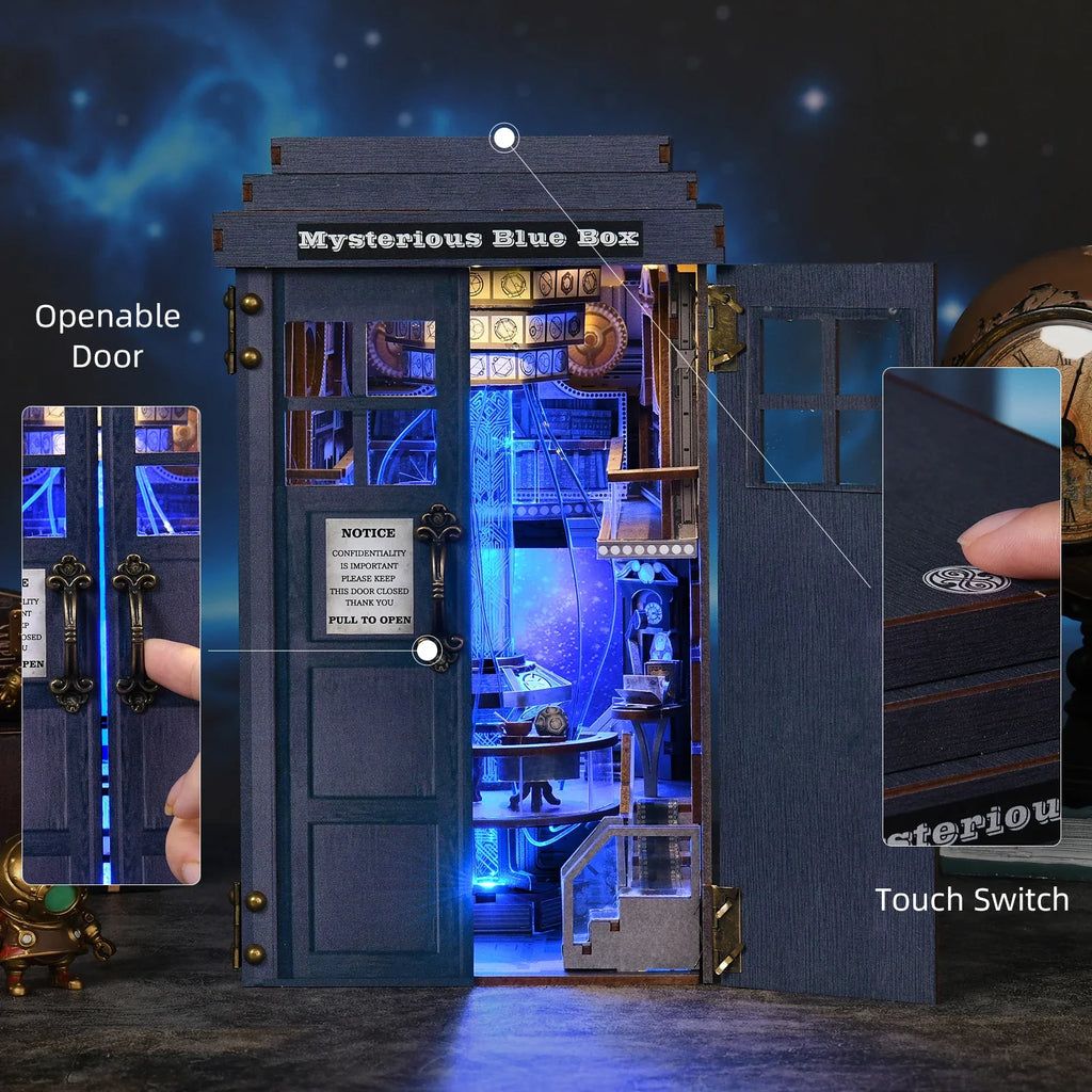 Mysterious Blue Box DIY Book Nook Kit