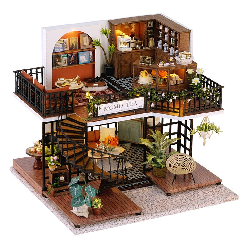 Forest Tea Shop DIY Miniature House Kit