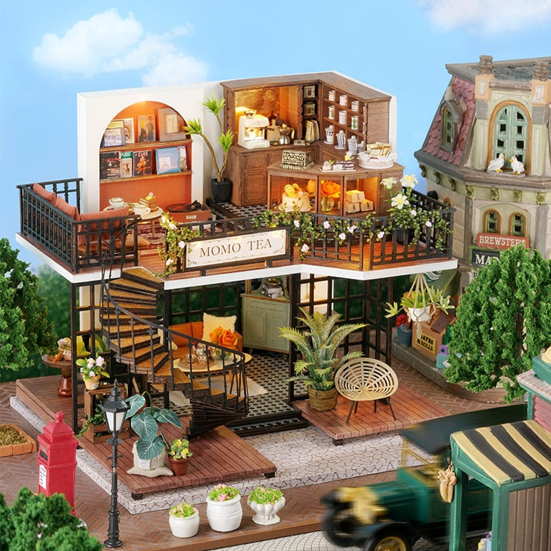 Forest Tea Shop DIY Miniature House Kit