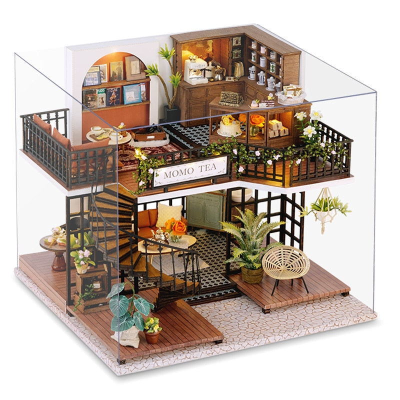Forest Tea Shop DIY Miniature House Kit